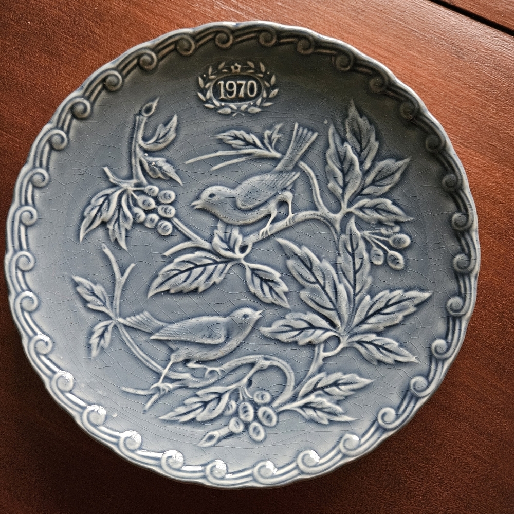 Birds in Branches Limited Edition French Art Pottery Plate Vintage Collectible
